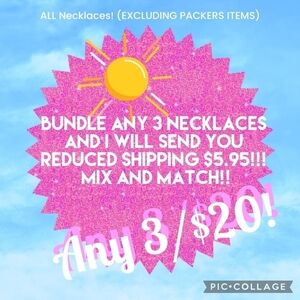 ALL NECKLACES marked 3 items for $20 or sold separately-Make it a bundle$5.95 sh